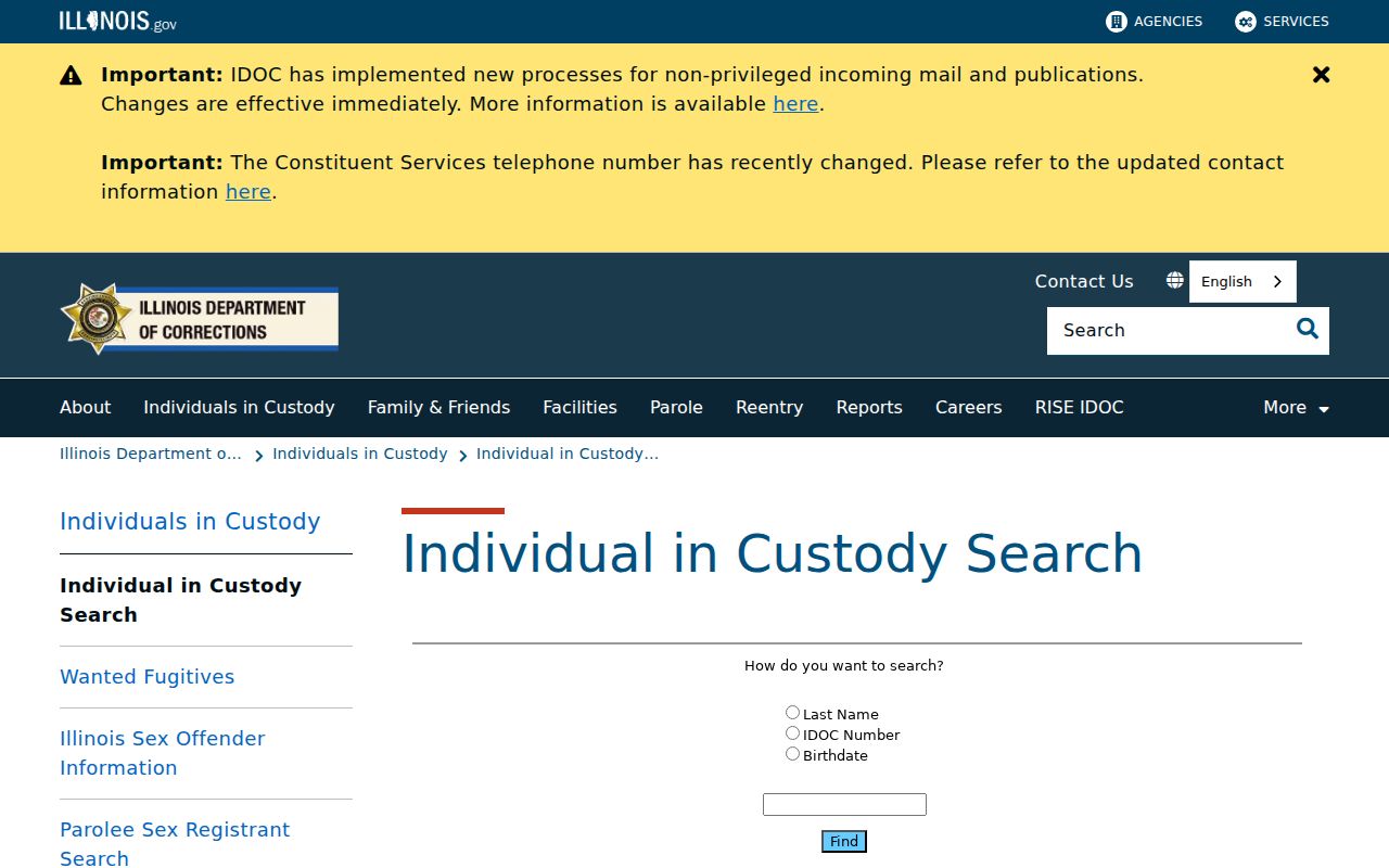 Schuyler County criminal custody search through IDOC
