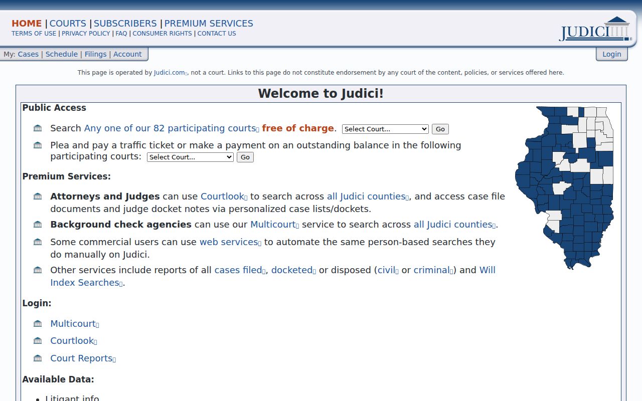 Schuyler County criminal record search service on Judici